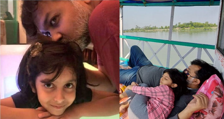 মাস্ক পরেই মেয়ে আয়রার সঙ্গে ঘুমিয়ে পড়লেন সৃজি