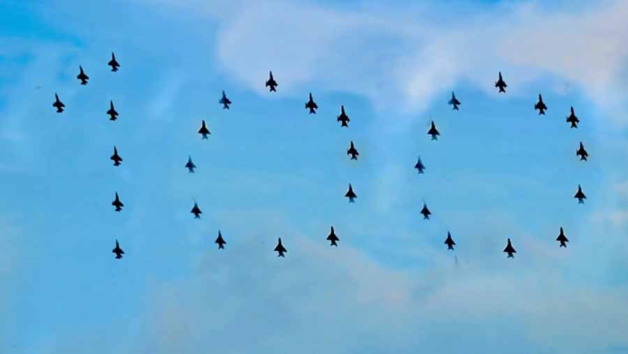 ময়মনসিংহের আকাশে বিমান বাহিনীর মুজিব ১০০ প্রদর্শনী আগামীকাল
