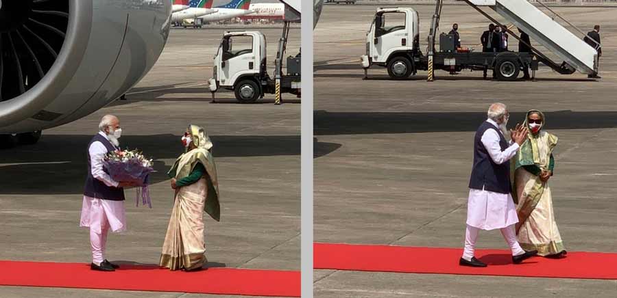 ঢাকায় ভারতের প্রধানমন্ত্রী নরেন্দ্র মোদি