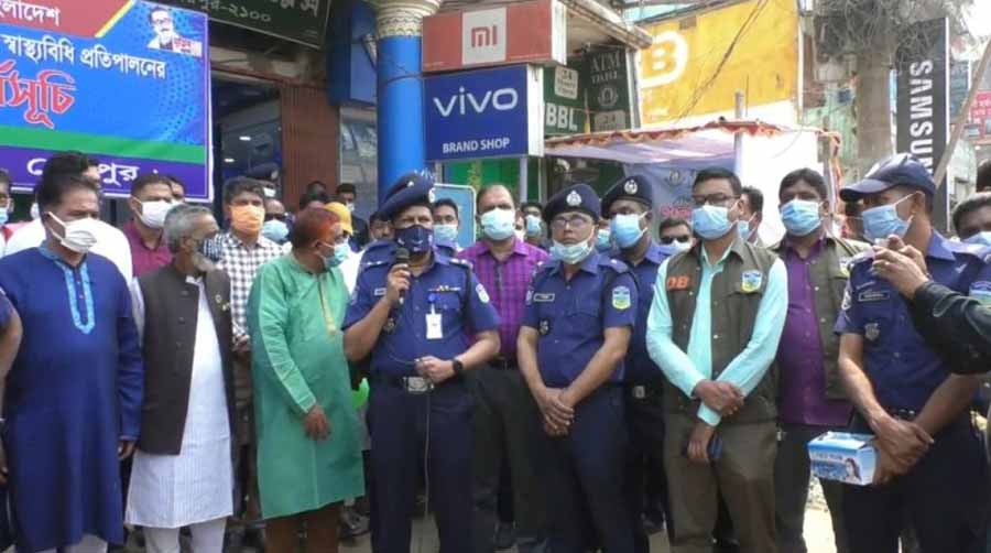 শেরপুরে করোনা প্রতিরোধে পুলিশের সচেতনতা কর্মসূচি