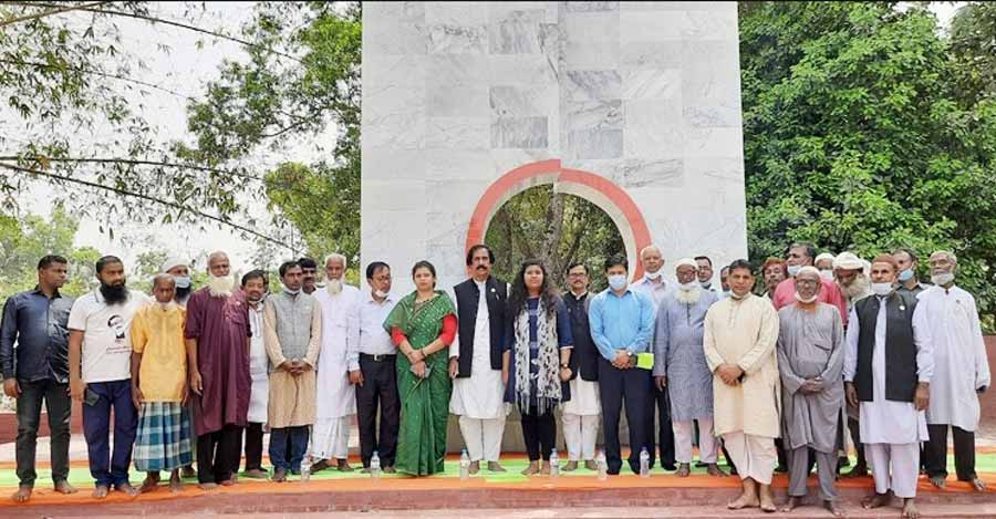 শেরপুরের সূর্যদীতে স্বাধীনতার ৫০ বছর পর নির্মিত হল স্মৃতিস্তম্ভ
