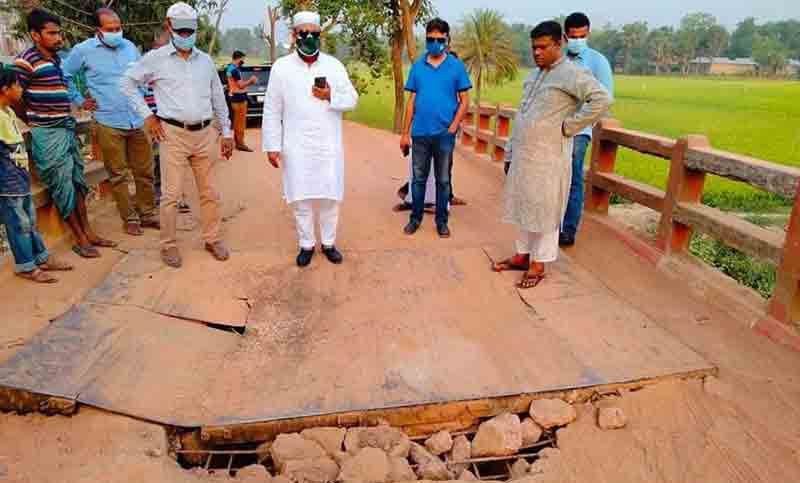 ভালুকায় ভারী যানবাহনের চাপে ক্ষতিগ্রস্ত গুরুত্বপূর্ণ সেতু