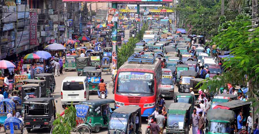 অসহনীয় যানজটে নাকাল ময়মনসিংহ নগরবাসী