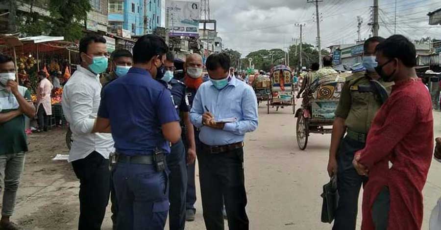 ফুলপুরে লকডাউনে বাইরে বের হলেই জরিমানা