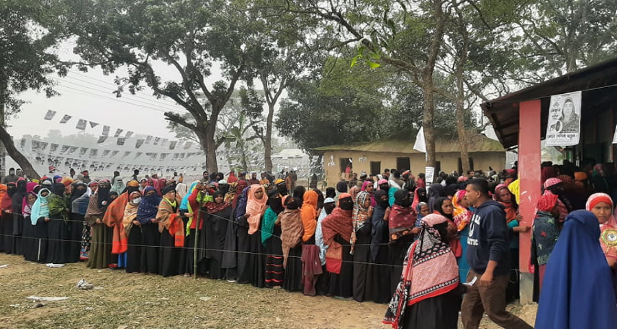 ময়মনসিংহে ২৬ ইউনিয়নে চলছে ভোটগ্রহণ