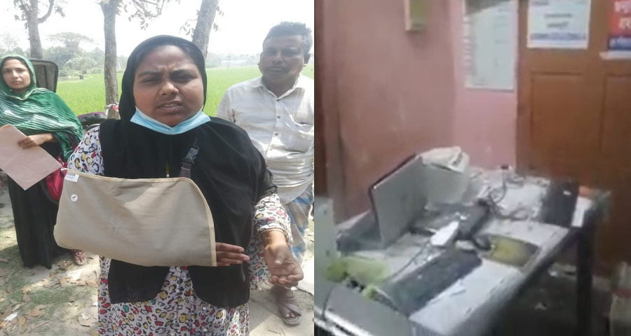 কিশোরগঞ্জে ইউনিয়ন পরিষদের ছাদ ধসে দুজন আহত