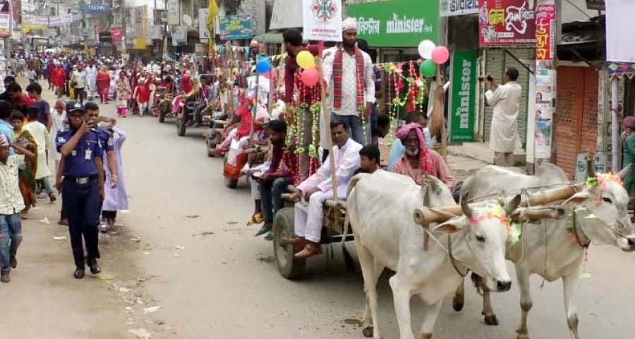 বর্ণাঢ্য আয়োজনে জামালপুরে নববর্ষ উদযাপন