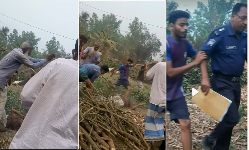 পুলিশের সামনেই কুপিয়ে হত্যার ভয়াবহ ভিডিও ভাইরাল