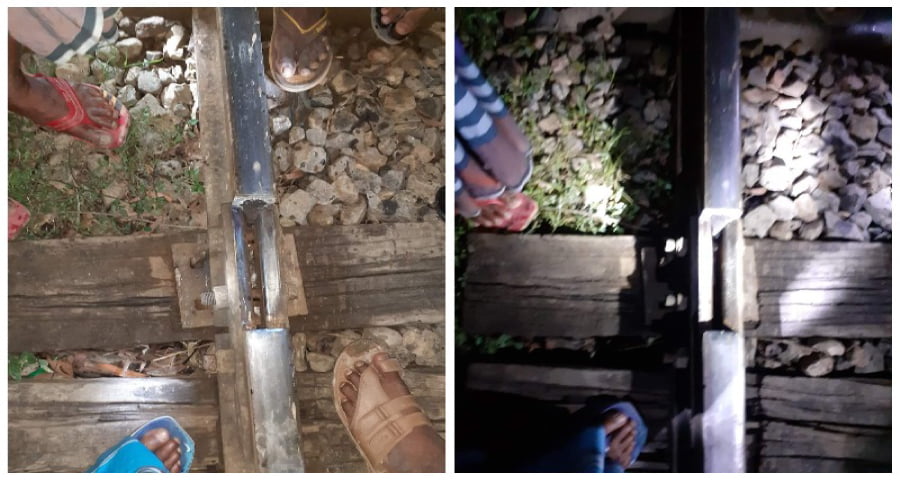 গফরগাঁওয়ে রেললাইন ভাঙা, বড় বিপদ থেকে রক্ষা