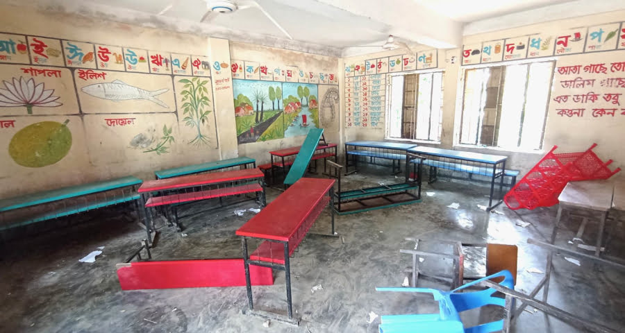 ঈশ্বরগঞ্জে স্কুল ও প্রধান শিক্ষকের বাড়িতে হামলা ভাংচুর