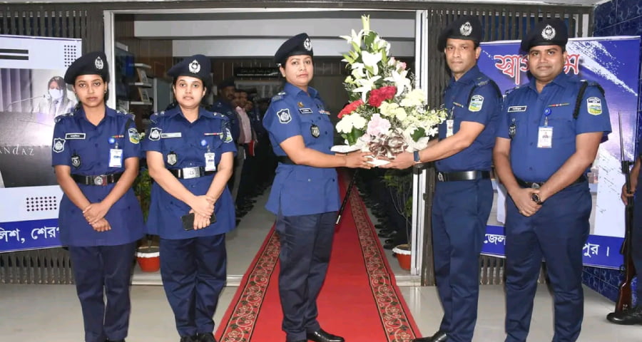 শেরপুরের নবাগত পুলিশ সুপারের দায়িত্বভার গ্রহণ