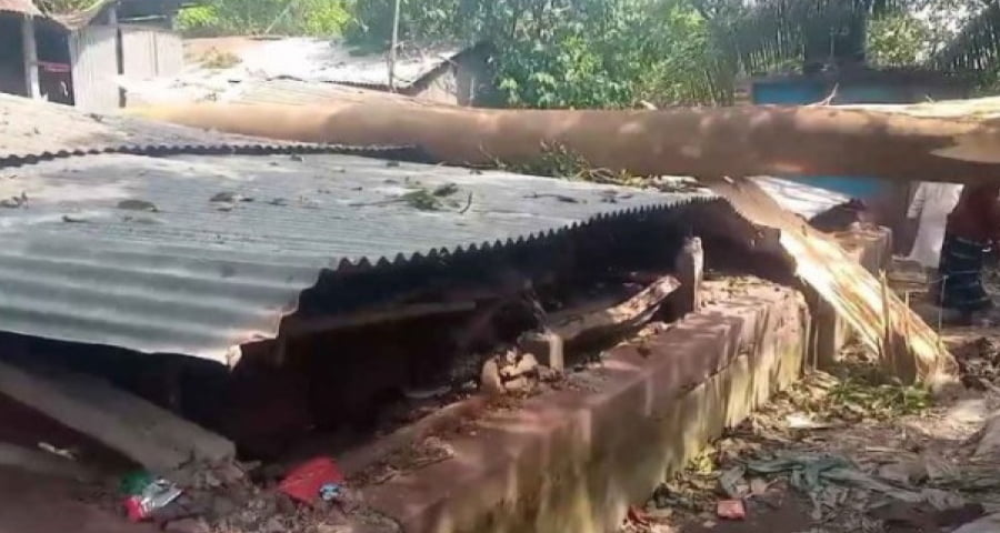 কিশোরগঞ্জে ঝড়ে গাছ পড়ে ৫ বছরের সন্তানসহ অন্তঃসত্ত্বা নারী নিহত