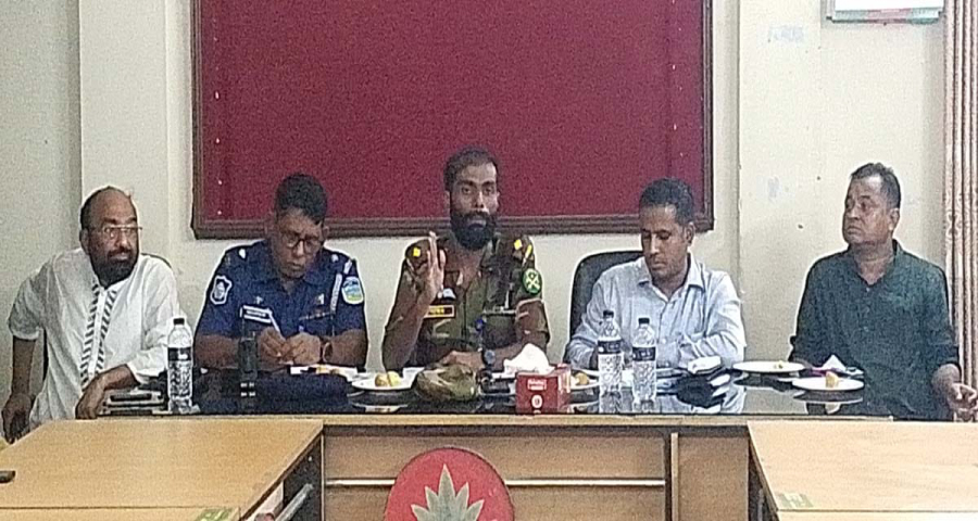 দুর্গোৎসব উপলক্ষে উপজেলা প্রশাসনের মতবিনিময় সভা