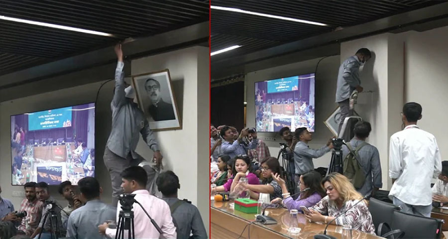 নির্বাচন কমিশন থেকে নামিয়ে ফেলা হয় শেখ মুজিবুর রহমানের ছবি