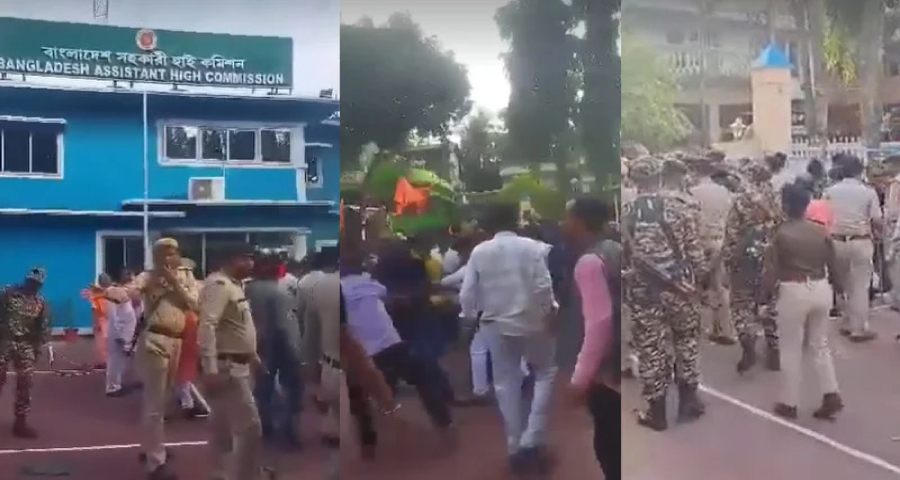 ত্রিপুরায় বাংলাদেশের সহকারী দূতাবাসে ভারতীয়দের হামলা, ছিঁড়ে ফেলা হলো পতাকা