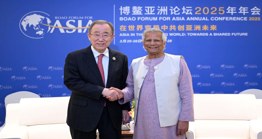 গণতন্ত্রের সুষ্ঠু উত্তরণে বান কি মুনের সমর্থন চেয়েছেন ড. ইউনূস