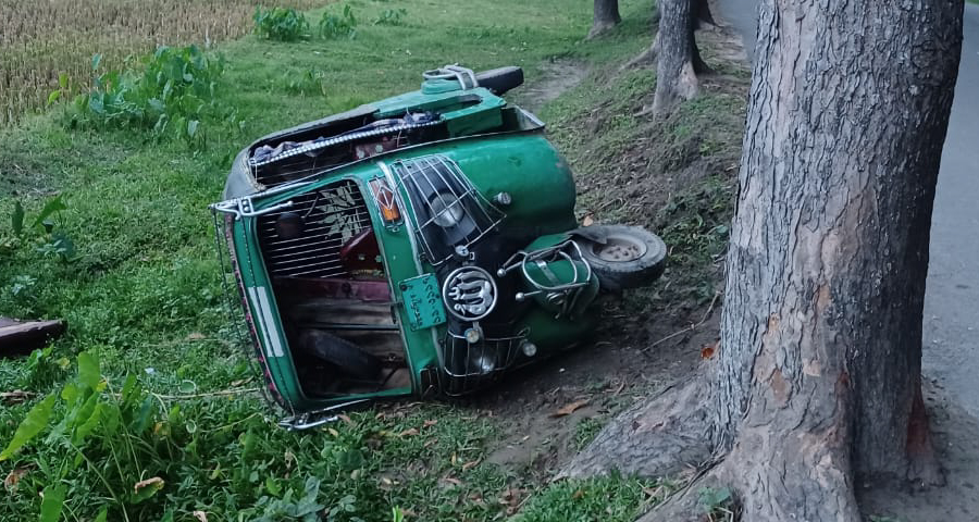 গৌরীপুরে অটোরিকশা উল্টে  পুলিশ সহ আহত ৪