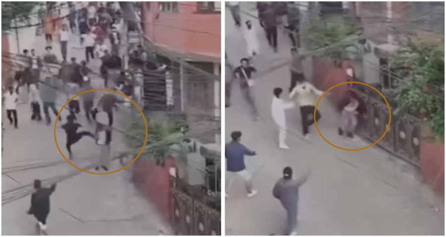 নেপালের অর্থমন্ত্রীকে ধাওয়া দিয়ে রাস্তায় ফেলে মারধর
