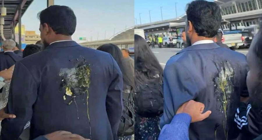 নিউইয়র্কে এনসিপির আখতার হোসেনকে ডিম নিক্ষেপ