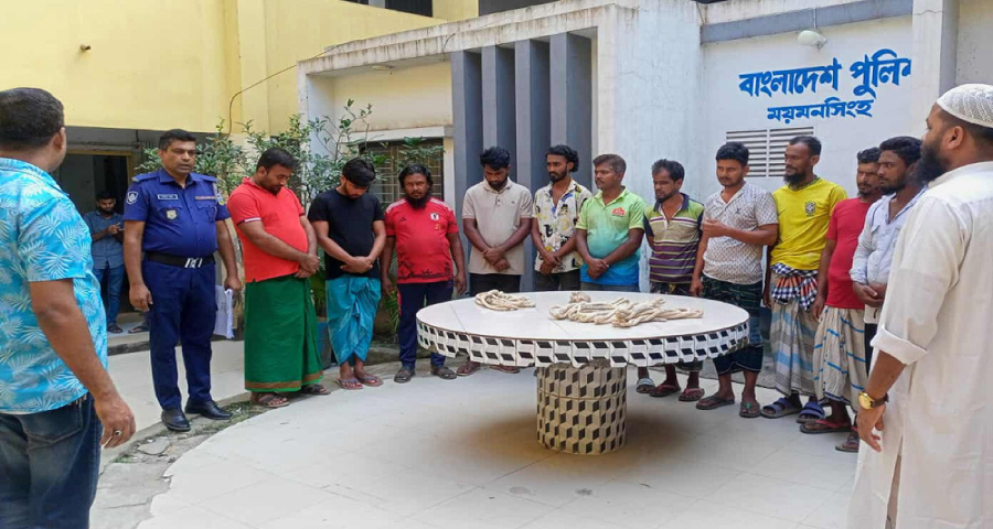 ময়মনসিংহে সঞ্চালন লাইন থেকে গ্যাস চুরি করায় আটক ১৫