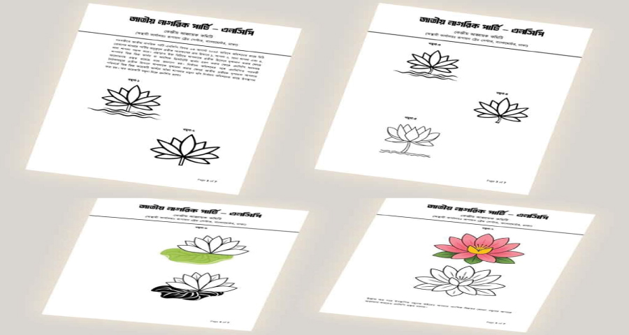 ইসির চিঠির জবাবে শাপলা প্রতীক চেয়ে ৭টি নমুনা পাঠাল এনসিপি