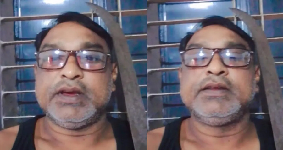 ভিউ বাড়াতে রাম দা হাতে শিক্ষকের ফেসবুকে ভিডিও পোস্ট