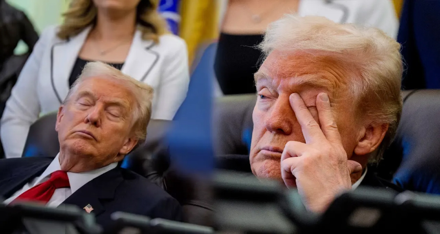 অনুষ্ঠানে ঘুমিয়ে গেলেন ট্রাম্প, ছবি ভাইরাল