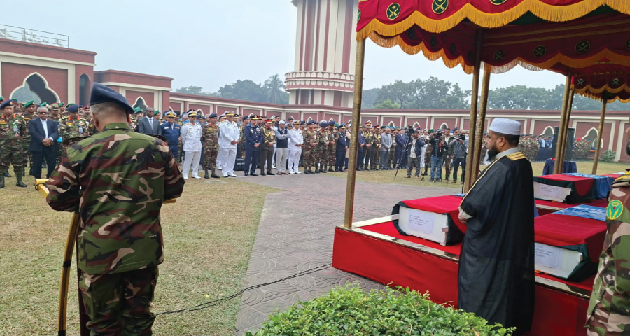 সুদানে নিহত সেনাবাহিনীর ৬ সদস্যের জানাজা সম্পন্ন