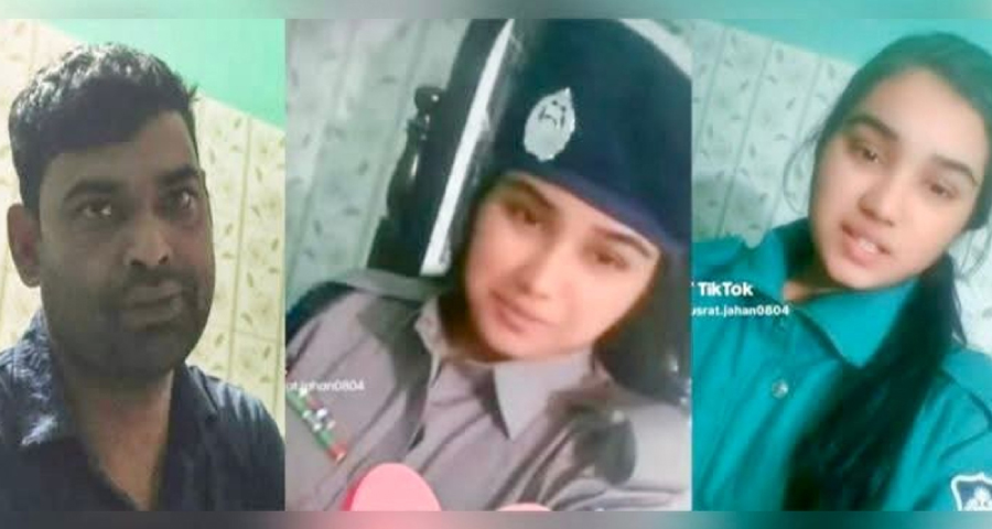 স্বামীর ইউনিফর্ম পরে স্ত্রীর টিকটক ভিডিও, কনস্টেবল প্রত্যাহার