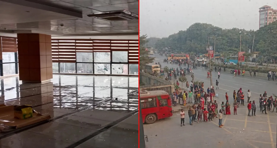 এনইআইআর চালুর প্রতিবাদে বিটিআরসি ভবন ভাঙচুর