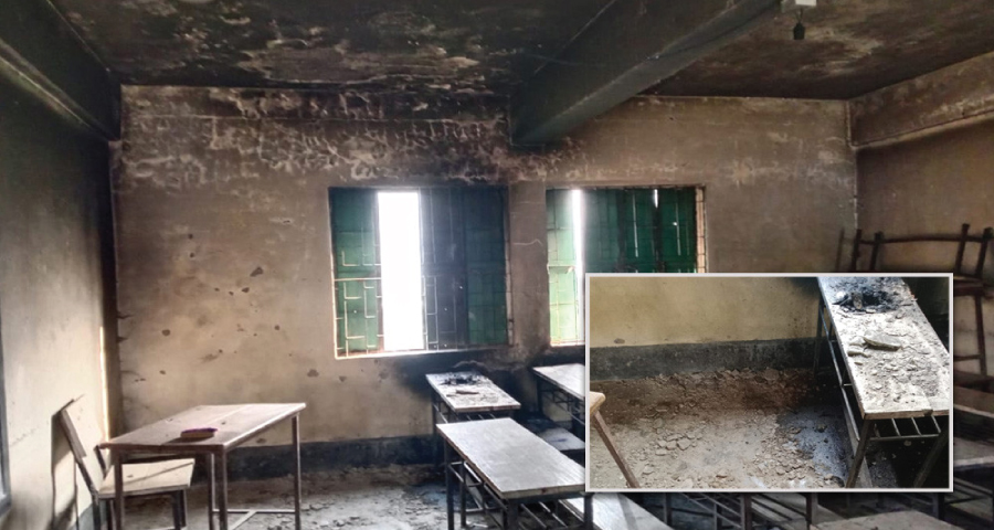 নেত্রকোনায় একাধিক ভোটকেন্দ্রের বুথে অগ্নিসংযোগ