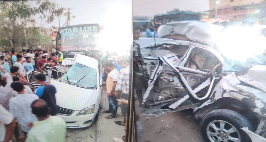 বাস-প্রাইভেটকার সংঘর্ষে একই পরিবারের চারজনসহ নিহত ৫