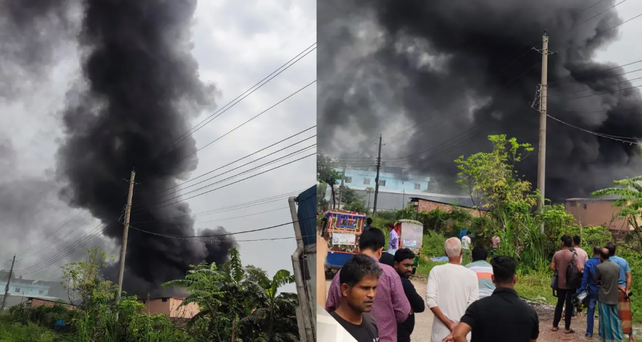 ডেমরায় প্যাকেজিং কারখানায় আগুন, শ্রমিক আহত