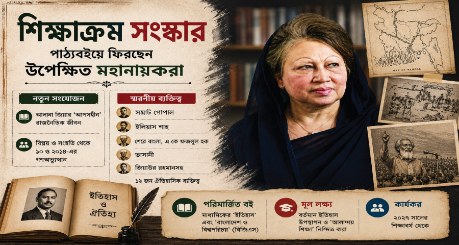 ২০২৭ সালের পাঠ্যবইয়ে আসছে বড় পরিবর্তন, যুক্ত হচ্ছে খালেদা জিয়ার রাজনৈতিক অধ্যায়