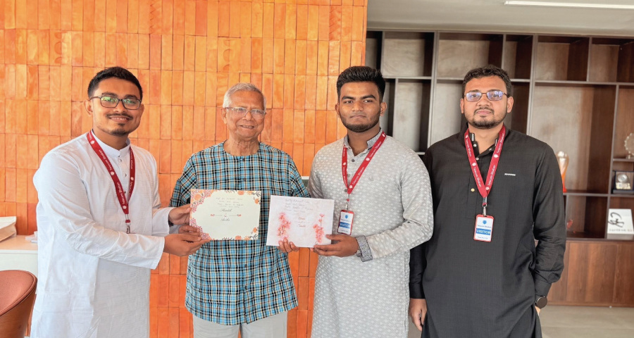ড. ইউনূসকে বিয়ের দাওয়াত দিলেন ডাকসু ভিপি সাদিক কায়েম