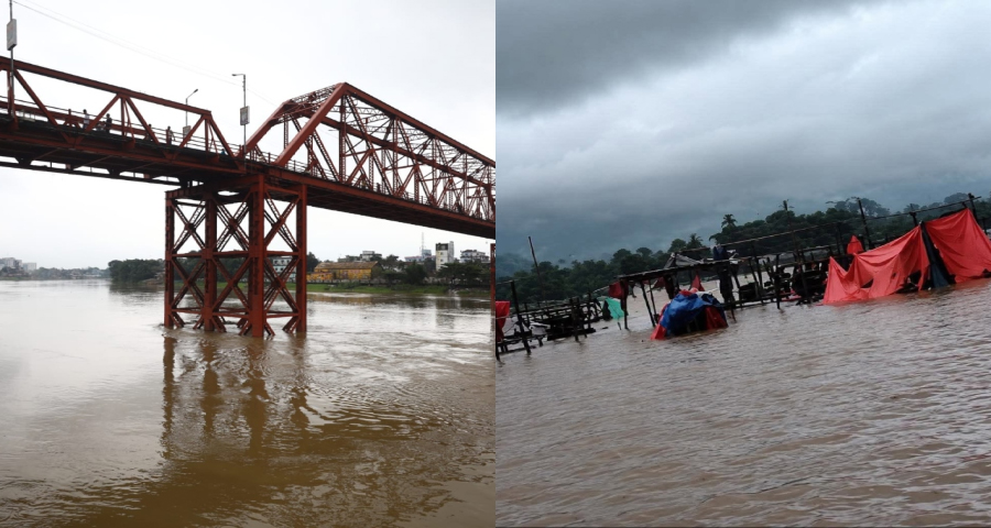 মেঘালয়ের ঢল ও ভারী বৃষ্টিতে সিলেটে বন্যার শঙ্কা, তলিয়েছে সাদাপাথর