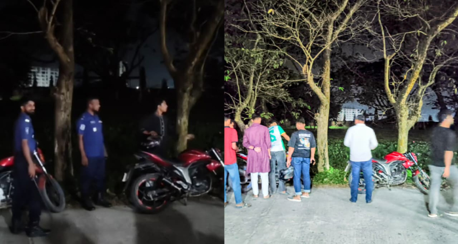 বাকৃবিতে বেপরোয়া গতিতে বাইক চালানোর অভিযোগ, জব্দ দুই মোটরসাইকেল